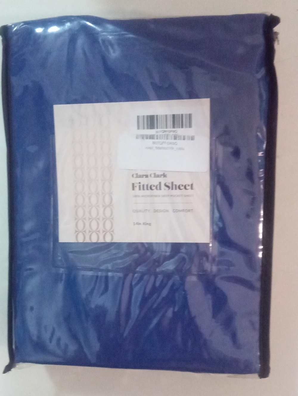 Clara Clark Royal Blue Fitted Sheet King NWT Microfiber